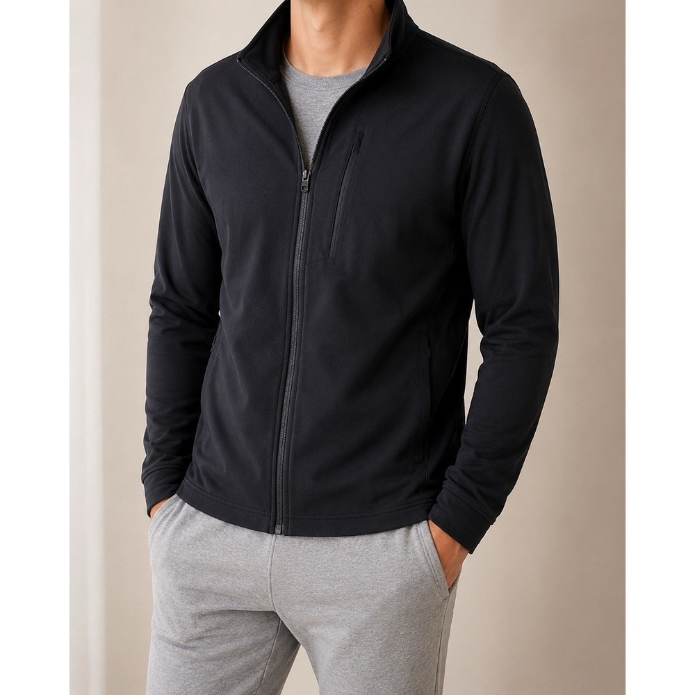 Lululemon Sojourn Jacket Men's Large Black Warpstreme Full Zip M3CZOS